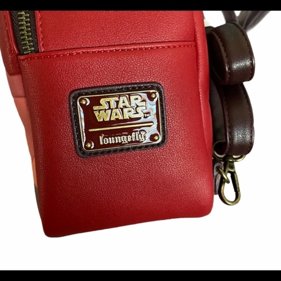 Disney Star Wars Loungefly Bespin Millenium Falcon Red Convertible Backpack NEW - Picture 4 of 6